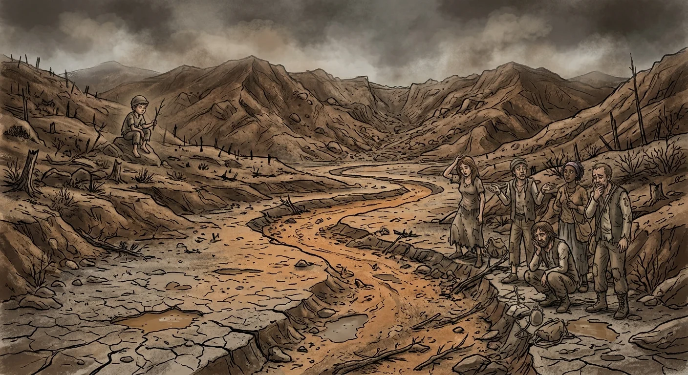 Ilustrasi sungai yang mati lantaran ekosistem disekitarnya rusak.